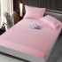 Set cearșaf cu elastic 160x200 cm din damasc finetat + 2 fețe de pernă–roz, LFD-026