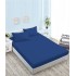 Husă de pat damasc cu elastic 180x200 cm + 2 fețe de pernă – Albastru, OHT-078