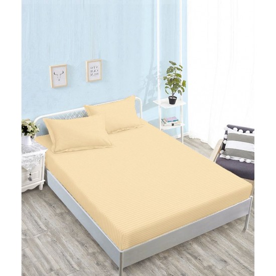 Husă de pat damasc cu elastic 180x200 cm + 2 fețe de pernă – Crem, OHT-060 3 huse la 159 lei