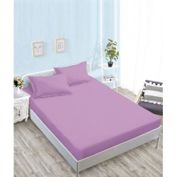Husă de pat damasc cu elastic 180x200 cm + 2 fețe de pernă – Lila, OHT-085