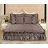 Cuvertură din catifea cu dantelă pentru pat dublu, model elegant și rafinat, Bej, CCB-059