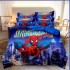 Lenjerie pat dublu, 6 piese, bumbac-finet, Albastru-Rosu, Spiderman, LCC-052