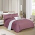Lenjerie pat dublu Jacquard 4 piese cu cearșaf cu elastic – model elegant, Mov, LDJ-034