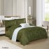 Lenjerie pat dublu Jacquard 4 piese cu cearșaf cu elastic – model elegant, Verde, LDJ-038