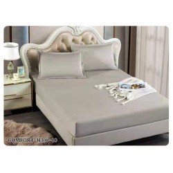 Husă din satin pentru pat 180x200 cu 2 fețe de pernă – Gri deschis, HCS-003