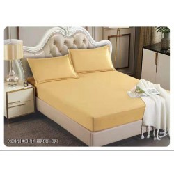 Husă din satin pentru pat 180x200 cu 2 fețe de pernă – Bej deschis, HCS-004