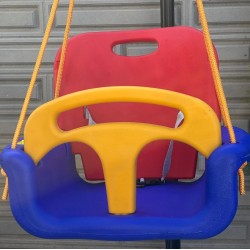 Leagăn muzical pentru copii cu spătar, centură și bară de siguranță – model colorat din plastic,  JCC-017