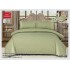 Lenjerie damasc 4 piese pat dublu cu elastic – dungi, Verde, LDD-015