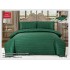 Lenjerie damasc 4 piese pat dublu cu elastic – dungi, Verde smarald, LDD-016