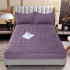 Husă/topper pat 140x200 cu elastic–Catifea moale, model ondulat–Mov, HTC-028
