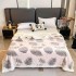 Pătură Cocolino cu blăniță 200x230 cm – moale, călduroasă și premium - Alb, model frunze, PBC-080