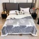 Pătură Cocolino cu blăniță 200x230 cm – moale, călduroasă și premium - Gri, model cerbi, PBC-053 Paturi cu Blanita