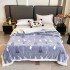 Pătură Cocolino cu blăniță 200x230 cm – moale, călduroasă și premium - Blue, model pomi, PBC-051