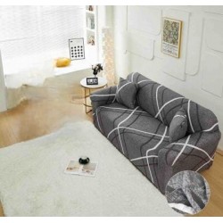 Husă elastică canapea 3 locuri – material premium, protecție și reîmprospătare rapidă, Gri, model linii, HCM-073