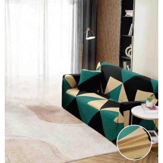 Husă elastică canapea 3 locuri – material premium, protecție și reîmprospătare rapidă, Verde, model romburi, HCM-069 Huse Coltar Canapea si Fotolii