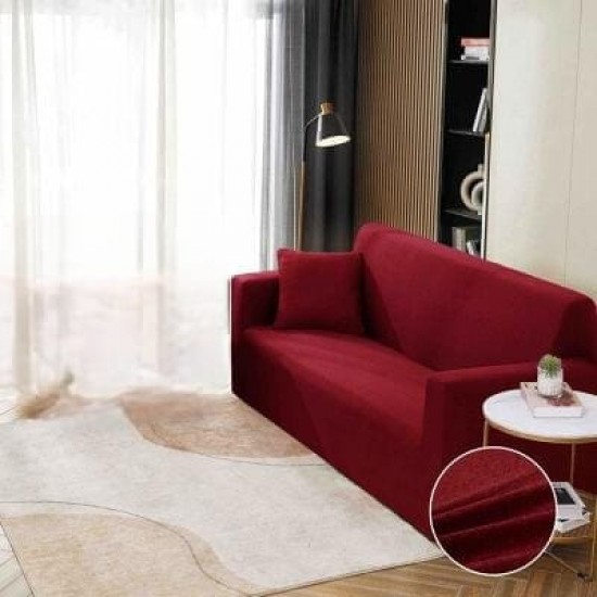 Husă elastică canapea 3 locuri – material premium, protecție și reîmprospătare rapidă, Bordo, HCM-080 Huse Coltar Canapea si Fotolii