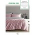 Set Lenjerie Pat Dublu Bumbac Satinat 4 Piese cu Elastic – Roz, LFS-123