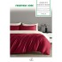 Set Lenjerie Pat Dublu Bumbac Satinat 4 Piese cu Elastic – Bordo, LFS-119