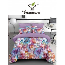Lenjerie Pat 4 Piese 5D cu Cearșaf Elastic – Design Realist și Culori Vibrante, LFL-042