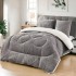 Pilota cu Blană 200x230 cm + 2 Fețe de Pernă – Model Fluturi, Călduroasă și Elegantă, Gri inchis, PDC-015