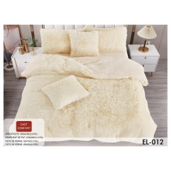 Lenjerie Fluffy Crem 6 Piese Pat Dublu – Moale, Călduroasă și Elegantă, LCF-008