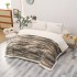 Pătură Cocolino cu blăniță 200x230 cm – moale, călduroasă și premium - Bej, model leopard, PBC-005