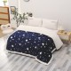 Pătură Cocolino cu blăniță 200x230 cm – moale, călduroasă și premium - Albastru, model stele, PBC-008 Paturi cu Blanita