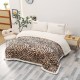 Pătură Cocolino cu blăniță 200x230 cm – moale, călduroasă și premium - Bej, model animal print, PBC-009 Paturi cu Blanita