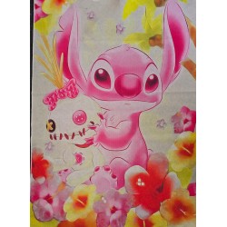 Covor  Antiderapant, 120x180cm, Roz-Multicolor, Stitch, TAM-006