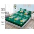 Cearșaf cu Elastic și 2 Fețe de Pernă – Verde cu Inimi Aurii și Argintii, 180x200 cm, OHT-007