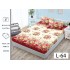 Cearșaf cu Elastic și 2 Fețe de Pernă – Model Floral Roșu și Crem, 180x200 cm, OHT-020