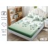Cearșaf cu Elastic și 2 Fețe de Pernă – Model Fluturi și Frunze Verde, 180x200 cm, OHT-030