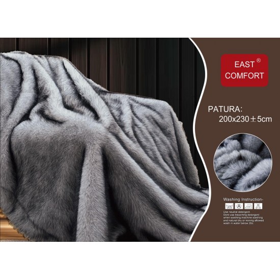 Pătură cu blăniță de iepure 200x230 cm – Gri premium, pufoasă și călduroasă, PCI-051 Paturi Blanita Iepure