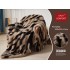 Pătură cu blăniță de iepure 200x230 cm – Model animal print bej cu negru, pufoasă și elegantă, PCI-052