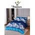 Set Lenjerie Pat Dublu 6 Piese cu Cearșaf cu Elastic – Bumbac Finet, Model Ursuleți și Stele, Albastru, LDE-211