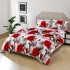 Set Lenjerie Cocolino 4 Piese Pat Dublu cu Elastic – Model Trandafiri Roșii, LEC-044