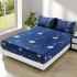 Cearșaf Cocolino cu Elastic 180x200 cm + 2 Fețe de Pernă – Model Albastru Noapte cu Stele și Lună, HC-035