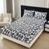 Cearșaf Cocolino cu Elastic 180x200 cm + 2 Fețe de Pernă – Model Leopard Alb Negru, HC-090