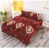Set Lenjerie Cocolino 4 piese pat dublu cu cearșaf cu elastic – Model Inimioare Roșii, LEC-035