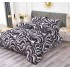 Set Lenjerie Cocolino 4 piese pat dublu cu cearșaf cu elastic – Model Abstract Alb-Negru, LEC-010