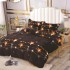 Lenjerie pat cocolino 4 piese – pat dublu, imprimeu, Negru cu Stele Aurii, LDC-003