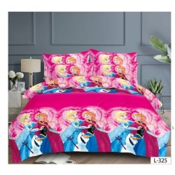 Lenjerie de Pat Finet 6 Piese – Pat Dublu – Frozen Elsa & Anna, Roz, LCC-071