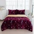 Pilota cu Blăniță + 2 Fețe de Pernă – 200x230 cm, Mov cu Stele Colorate, PDC-014