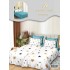 Lenjerie Pat Dublu 7 Piese Bumbac Satinat cu 2 Huse Pilotă - Model Stele -  Auriu și Negru, LFS-143