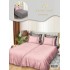Lenjerie Pat Dublu 7 Piese Bumbac Satinat cu 2 Huse Pilotă - Model Uni -  Roz Pal, LFS-144