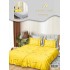 Lenjerie Pat Dublu 7 Piese Bumbac Satinat cu 2 Huse Pilotă - Model Stele și Gene - Galben și Negru, LFS-148
