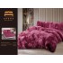 Lenjerie Cocolino Fluffy pat dublu cu elastic visiniu - bordo degrade, LFF-007