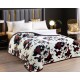 Pătură Cocolino cu blăniță 200x230 cm – moale, călduroasă și premium - Alb - Maro, model animal print, PBC-010 Paturi cu Blanita