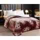 Pătură Cocolino cu blăniță 200x230 cm – moale, călduroasă și premium - Maro, model leopard, PBC-012 Paturi cu Blanita