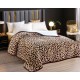 Pătură Cocolino cu blăniță 200x230 cm – moale, călduroasă și premium - Maro - Bej, model leopard, PBC-028 Paturi cu Blanita